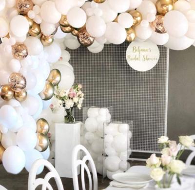 China Latex DM White Gold Latex Balloons Supplies Balloons Arch Garland For Bridal Wedding Valentines Day Baby Shower Party Decoration for sale