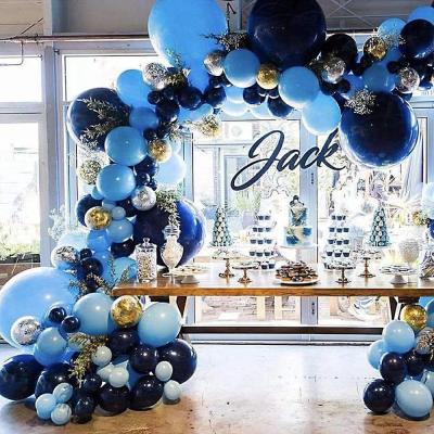 China Hot Sale DM Latex Navy Blue Ribbon Balloons Arch/Graland For Simple Wedding Birthday Party Baby Shower Decoration for sale