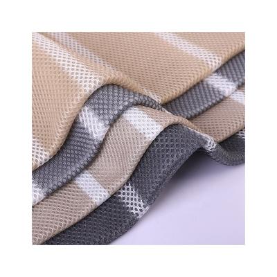 China Memory Double Color Stripe Warp Knitted Mesh Fabric For Floor Cushion For Outdoor Cushion For Car Cushion for sale