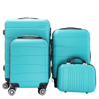 China Fashion Style Fashion Carry Wheeled Bag 4 Pieces Luggage Sets With Cart System for sale