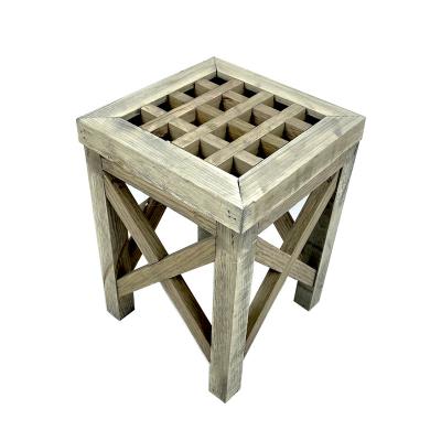 China Decorate 100%handmade hot selling 100% handmade home rectangular cube wooden flower pots in place for sale