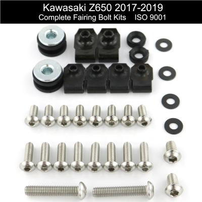 China Aftermarket Raptorace Fit For Kawasaki Z650 Aftermarket SUS304 Fairing Cover Bolt Kit Mounting Fastener Bodywork Screw Clip Gasket Nut 2017-2019 for sale