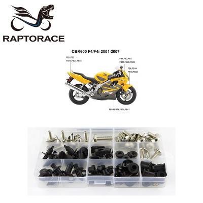 China Aftermarket Raptorace Fit For Honda CBR600 F4i Aftermarket 10.9 Fairing Cover Bolt Kit Mounting Fastener Bodywork Screw Steel Clip Gasket Nut for sale