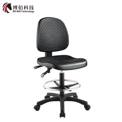 China Laboratory Clean Room Polyurethane Chair with Adjustable Footring and Nylon Base for sale