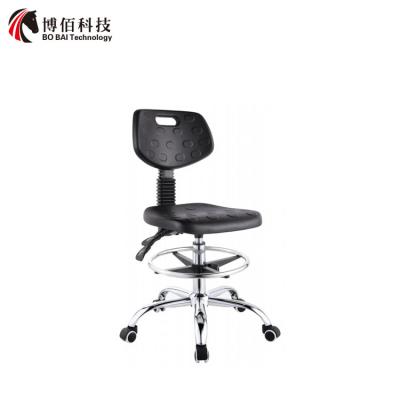 China Certified Cleanroom Ergonomic ESD Chair, Tilt Back Adjustment, Adjustable Stainless Steel Footring for sale