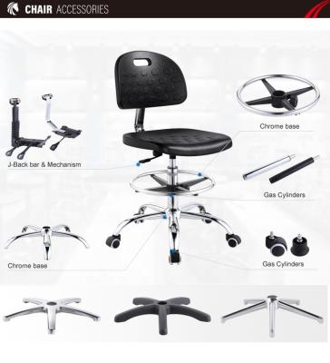 China Heavy Duty PU Laboratory Drafting Chair With Stainless Steel Footring bobai à venda