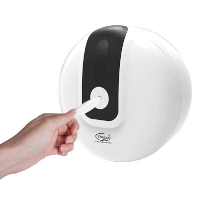 China Modern White Plastic Central Pull Toilet Paper Dispenser Bathroom Toilet Paper Roll Dispenser for sale