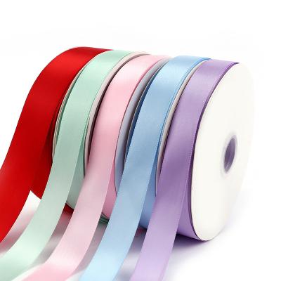 China Custom Viable Double Side Color 10mm 16mm 25mm 38mm Satin Ribbon Polyester Fabric Gifts Decoration Flower Wrapping Webbing Ribbons for sale