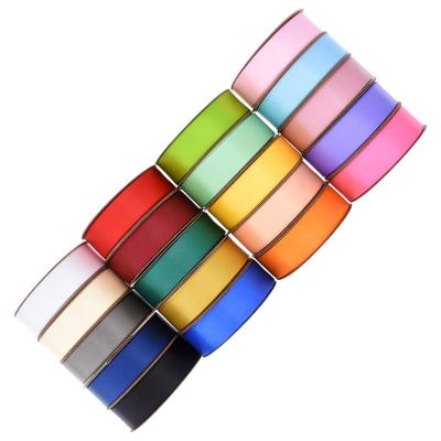 China 5mm 9mm 13mm 16mm 25mm 38mm 57mm 63mm 89mm Double Faced Satin Ribbon 100% Polyester Boutique Ribbons Viable Wholesale for sale