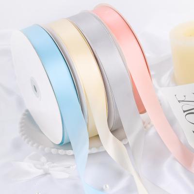 China Wholesale Instock Viable Stitches 1 1/2 Single Side Polyester Double Face Satin Fabric Webbing Ribbon 50 2 2.5 4 Inch Ribbons 100 Yards for sale