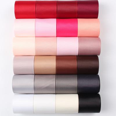 China Viable Color Polyester Petersham Ribbon Boutique High Quality 100% Pure Grosgrain 1/4 1 2 3 Inch 50 Yard Roll Ribbons Wholesale for sale