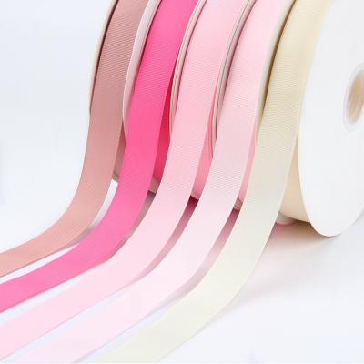 China Viable Wholesale Custom Color 9 16 25 38mm Pink Purple Reversible Woven Grosgrain Ribbon Petersham Webbing Ribbons For Ribbon Bows for sale