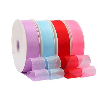 China 2.5cm 3.8cm Workable Width Polyester Organza Chiffon Colorful Chiffon Ribbons Wedding Accessories Ribbon Decoration Webbing Hand Made Wholesale for sale