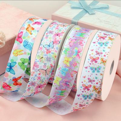 China Viable Wholesale Luxury Small Roll Sublimation Printed OEM Patterned Logo Petersham Webbing Ribbons Custom Grosgrain Ribbon for sale