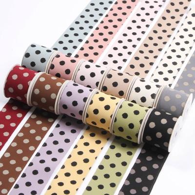 China Viable Customized 2.5cm Fabric Decoration Bow Webbing Cotton Fabric Twill Ribbon Band Printed Organic Woven Good Quality Wholesale for sale