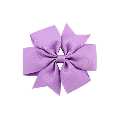 China Fashion Wholesale Design Color Grosgrain Petersham Ribbons Purple Accessories Shapes Satin Ribbon Hair Bow Hairpins for sale