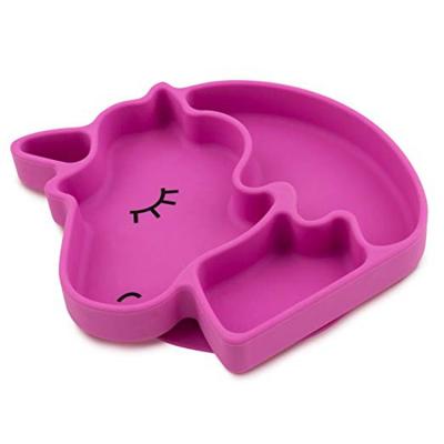 China Custom Silicone Dish Suction Dinner Baby Slope Toddler Children Kids Children Silicone Feeding Dish for sale