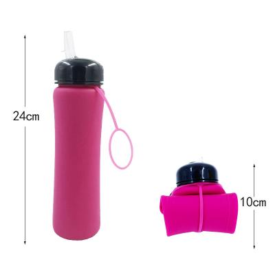 China 2020 Amazon Silicone Sports Portable Water Bottle Portable Collapsible Hot Water Bottle Vial Drinkable for sale