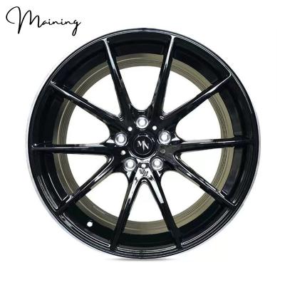 China Car Trailer Wheel Rim Gunmetal Matte Black and Stripe 5x112 5x114.3 5x120 18 Gunmetal 19 20 17 Inch 5 Hook Alloy Rims for sale