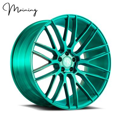 China Luxury Packaging Customized Forged Maining Emerald Color Multi Spoke Alloy Custom Rims Forged Race Car Wheels For BMW E46 E60 E90 Mercedes Benz Rims Wheels for sale