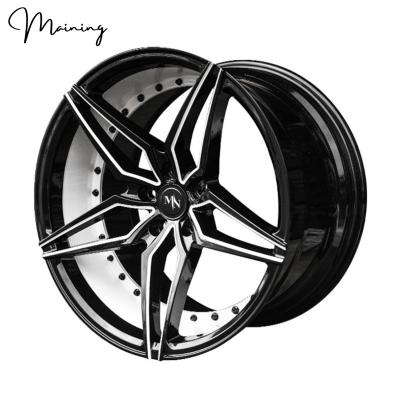 China 6061-T6 Aluminum 20 - 24 Inch Rim Black With White 2 Piece Inner Deep Concave Wheels For BMW E90 5 Series 7 Series Amg Mercedes Benz G550 Wheels for sale