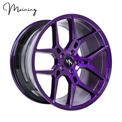 China 6061-T6 Aluminum 20 Inch Concave Wheels Staggered Dark Purple Metallic Rims 20 Inch 5 Hole Rims For Audi BMW Porsche Sports Car Wheels for sale