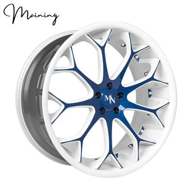 China 20 inch Chrome Spoke 6061-T6 aluminum support customization rims white with deep blue face 20 inch wheel 6x139.7 for sale