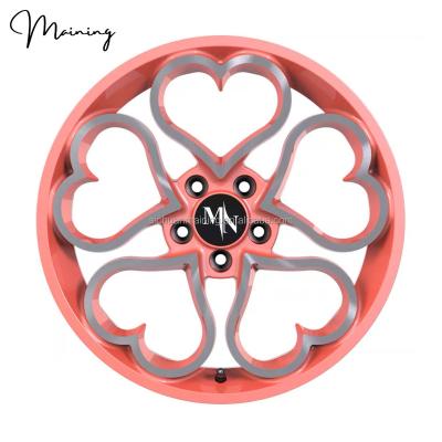 China 6061-T6 Aluminum Alloy Rose Heart Rims Shape 5x112 5x114.3 5x120 16 Alloy Wheels 17 18 19 20 21 22 23 24 25 26 Inch Rims With Hearts for sale