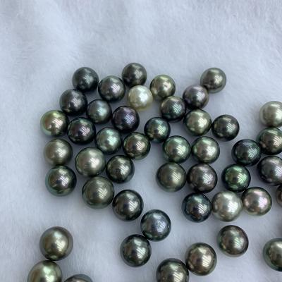 China Genuine Natural Seawater Pearl Grade Peacock Real Black Around Tahitian Loose Sea Pearl Price Wholesale Loose for sale