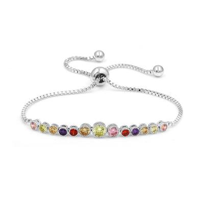 China Newest Trend CLASSIC Colorful Adjustable Water Drop Cubic Zircon Women Bracelet Hand Jewelry For Teens for sale