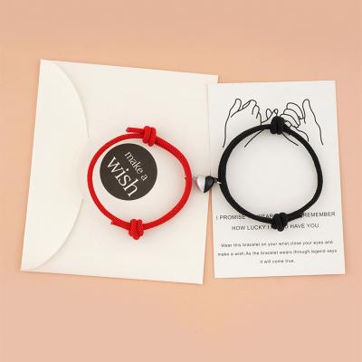 China 2022 CLASSIC Fashion Heart Couples Magnetic Bracelet Set Wishes Eternal Love Jewelry Gifts For Couples Best Friend for sale