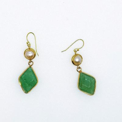 China Fashion jewelry E600 price nature stone drop earring pearl jewelry best morden style woman pearl earring for sale