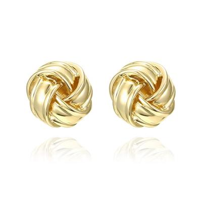 China CLASSIC 18K Gold Plated Sterling Silver Post Love Knot Stud Earrings Plated Small Gold Earrings Wholesale Woman for sale