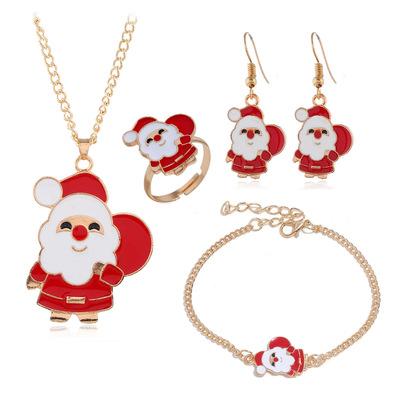 China Fashion Six Deer Necklace&Bracelet&Earrings Christmas Gift Fashion Earrings Jewelry Sets Cute Women Jewelry Set Christmas Jewelry Sets 2021 for sale