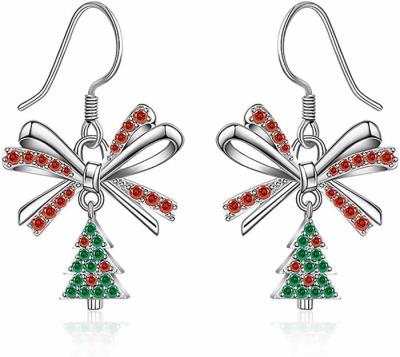 China CLASSIC Christmas Earrings For Women Christmas Dangle Earrings Jingle Bell Bow Sweet Christmas Hook Earrings for sale