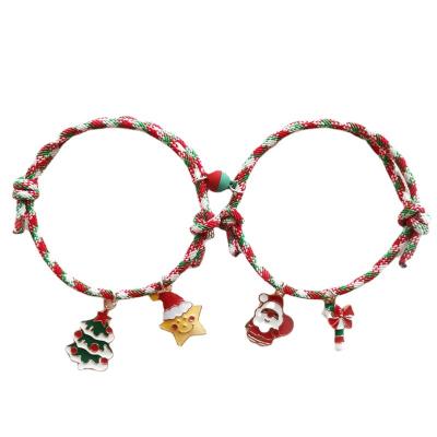 China New Fashion Bracelet Jewelry Santa Claus Heart Magnet Couples Bracelet Pairs Boudoir Accessories for sale