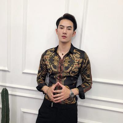 China Breathable Hot Sale Vintage Casual Vintage Polyester Long Sleeve Shirts Mens Formal Shirts For Men for sale