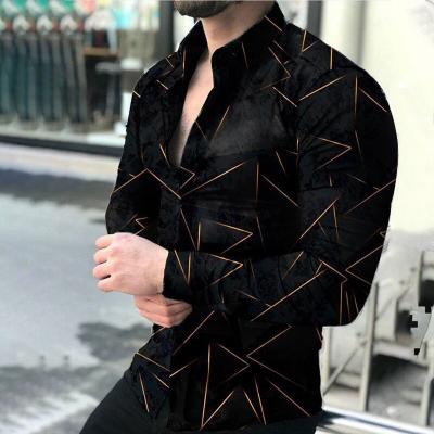 China Anti-pilling Men's Designer Shirts Plus Size Vintage Buttons Gent's Long Sleeve Luxury Men's Shirts Shirt Dress for sale