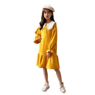 China Anti-wrinkle kids clothing hot sale high quality solid color teenage girls dress teenage girls clothes ages 4-14 years old for sale