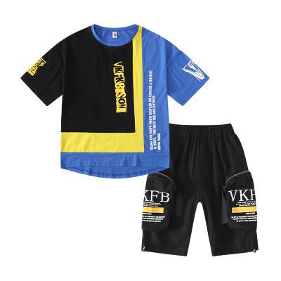 China New Summer Casual Children's Clothing Korean Kids Sports Boy Clothes Sets Ages 4-14 Years Boys Teen Clothing for sale