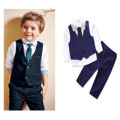 China Wholesale Casual English Cool Wind Boys Clothing Toddler Kids Suit Kids Formal Clothes For Children for sale