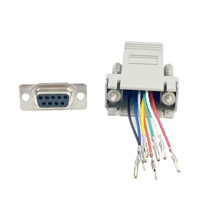 China Automotive RJ45 DB9 To RS232 Connector Direct To Computer Head DB9 RJ45 Female / Male To RJ45 Connector for sale