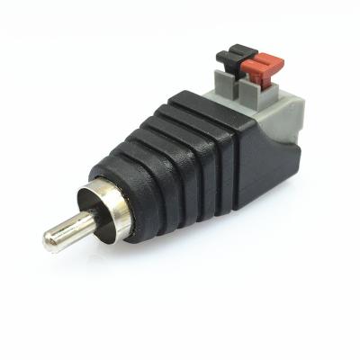 China Moisture-proof RCA Audio Lotus Press Connector Connector RCA AV Button Lotus Male Solderless Connector for sale