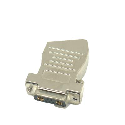 China Computer Mechanical Hardware Connector 15pin Metal Hood Two Cable Video Entrys D-sub And So On 45 Degree DB Meal Hoods Female Connector for sale