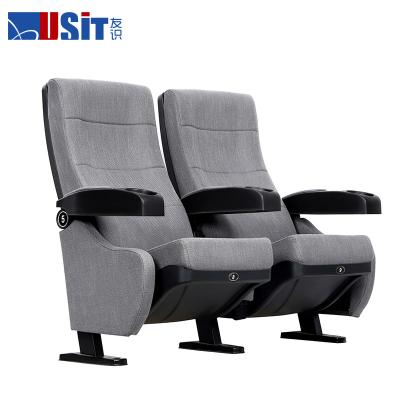 China New Modern Comfortable 2 USIT UA639C Cupholder Cinema Theater Movie Chair Seat China Foshan Cinema Chairs for sale