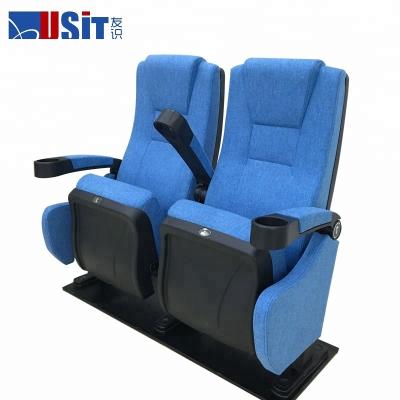 China For indoor audience USIT UA-630G-19 home theater/theater blue fabric push back cinema chair theater chair in stock for sale