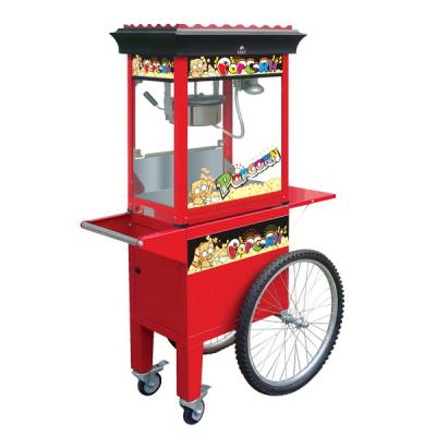 China Cheap Snacks Factory Price CE Approved Cinema Electric Automatic Hot Air Popcorn Machine Maker With Cart Commercial Household Food Machine for sale