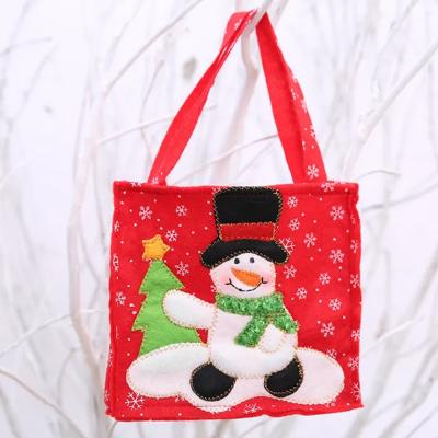 China Handmade Christmas Gift Bag Square Tote Bag Gift Storage Bag Felt Fabric Decoration Gift Bag for sale