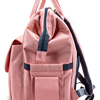 China Wholesale New Fashion Water Proof Waterproof And Multifunctional Large Storage Pink Diaper Bag for sale