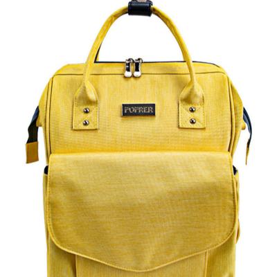 China Multifunctional Travel Backpack Wholesale Waterproof Yellow Diaper Backpack And Large Storage Bag for sale